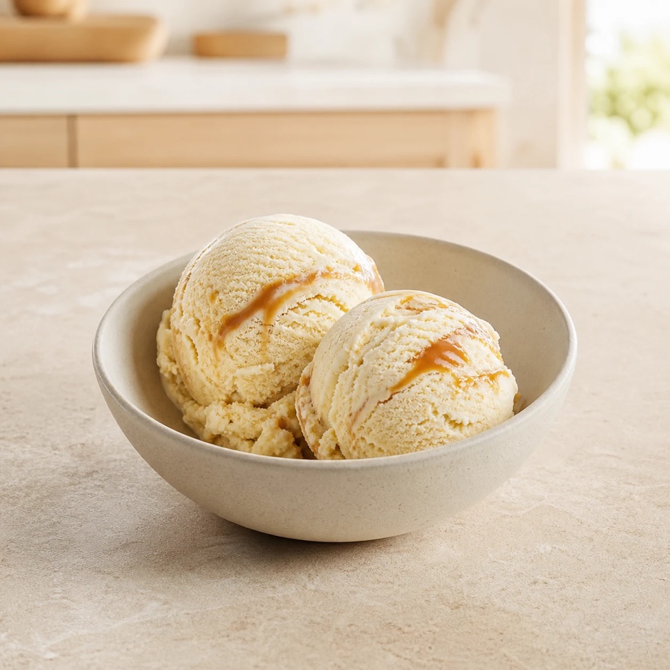 Produktdarstellung für High Protein Eis Vanille Salted Caramel